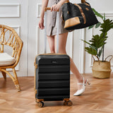 Eeeza Luggage Sets 3 Piece,Suitcases with Wheels,Carry On Luggage Set,ABS Hard Case Luggage with TSA Lock Spinner Wheels(3 Piece Sets,Black(20"/DB/TB))