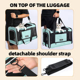 PAPZER Cat Carrier Soft-Sided Travel Bag for Medium to Large Cats Over 15lbs, Small Dog Carrier Crate Top Entry Breathable Mesh Puppy 12 Pounds, Pet Rabbit Carrying Cage Kennel Collapsible Teal
