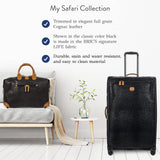 Bric’s My Safari Rolling Duffel Bag – Luxury Water-Resistant Coated PVC Travel Bag with Wheels, Leather Trim, TSA Lock, Carry-On Luggage - 18 Inch, Black