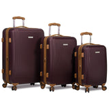 Dejuno Legion 3-PC Hardside Spinner TSA Combination Lock Luggage Set - Burgundy