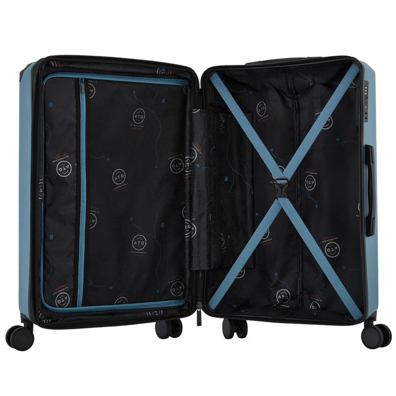 Wrangler ATG Trailway Expandable Hardside Luggage, Storm Blue, 22" Carry-On