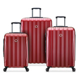 DELSEY PARIS Helium Aero Hardside Expandable Luggage with Spinner Wheels, Brick Red, 3-Piece Set (19/24/28)