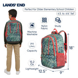 Lands' End Unisex Kids Large ClassMate Lightweight Durable Elementary School Backpack, Dusty Olive
