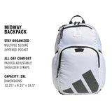 adidas Midway School Backpack – Bookbag for Laptop Work Travel, 28L