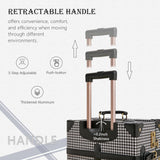 UNIWALKER Vintage Luggage Set of 3, Retro Spinner Trunk with Combo Lock for Women, Cute Designer Travel Suitcase Set with Train Case (26"+20"+12", grid)