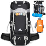 IGOLUMON 60L Hiking Backpack, Large Camping Backpack with Rain Cover Waterproof Travel Hiking Daypack Lightweight Backpacking Pack for Men Women, Black