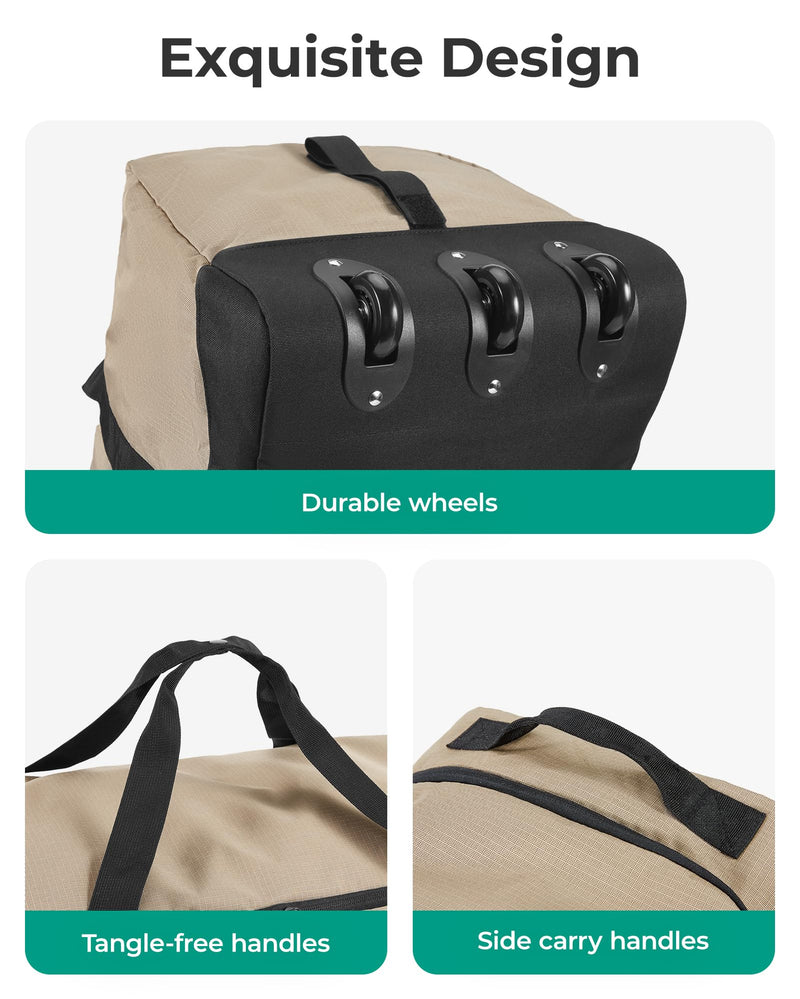 BAGSMART 83L Foldable Travel Bag, Large Duffle Bag for Travel, Weekender Duffel Luggage Bag for Sport College Camping, Water Resistant, Brown