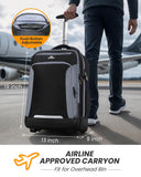MATEIN Rolling Backpack with Wheels, Flight Approved Anti Theft Rolling Bookbag Fits 17" Laptop, Roller Carry On Luggage Wheeled College School Suitcase Travel Bag for Men Women, Black