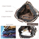 Goodhan WomCanvas Backpack Daypack Casual Shoulder Bag, Vintage Heavy-duty Anti-theft Travel Backpack(Grey Black)
