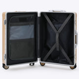 Nobl Travel Carry On Luggage, Noble Zipperless Aluminum Frame PC Hard Shell Suitcase, 22.5"x15"x9.5" Airline Approved, 360° Spinner Wheels, TSA Locks, USB Charging Port, Cup & Phone Holder - Caramel