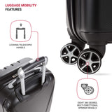 SwissGear 7585 Hardside Expandable Luggage with Spinner Wheels, Black, Checked-Medium 23-Inch