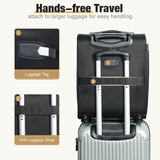 Tonyeee Softside Carry on Luggage Airline Approved, 17 Inch Underseat Carry-on Luggage with Removable Spinner Wheels, Small Personal Item Suitcase for Travel Business (Black, 17 inch_Underseat)