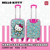 FUL Hello Kitty 21 Inch Kids Carry On Luggage, Hardshell Rolling Suitcase with Spinner Wheels, Multi