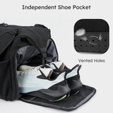Kookoomia Gym Bag for Men with Shoes Compartment and Wet Pocket Convertible Duffle Bag and Gym Backpack Waterproof Sports Bags for Men with 2 Bottle Holders Multipurpose Weekender Overnight Bag -Black