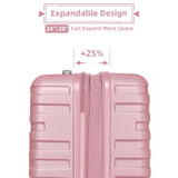Clyrava Pink 6 Piece Luggage Set Hard Shell - Expandable Suitcases with Spinner Wheels and Duffel Bags for Family Travel, Durable Carry On Luggage Sets with Lock for Women and Girls
