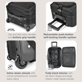 U.S. Traveler Rio Lightweight Softside Rolling Carry-on Suitcase, 2-Wheel Set, Black