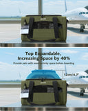 Pecute Expandable Pet Carrier Airline Approved Dog Cat Carrier, Breathable Soft-Sided with Locking Zippers, Pet Travel Bag for Small Dog Cat Anti-Scratch Mesh Leakproof Pee Pad (Dark Green)