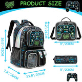 Meetbelify Backpacks for Boys School Backpacks for Elementary Students Ages 8-10 Kids Aesthetic Travel Backpack Laptop Bookbag with Lunch Box Pencil Case 3 in 1 Backpack Set for Boys