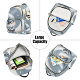 WOIWB Women's Backpack Cute Gnome Moon Print for Travel Commute, Cloth Shoulder Bag Double Zipper Size S
