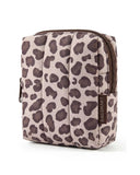 BAGSMART Small Travel Makeup Bag for Purse Toiletry Pouch, Puffy Padded Mini Cosmetics Bag, Cute Make Up Pouch for Women with Slip-in Pocket, Travel Essentials for Toiletries, Leopard