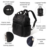 Baggallini Securtex Anti-Theft Windsor Backpack for Travel, Work & College, RFID & Locking Zipper, Up to 16" Laptop