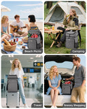 BAGLHER Cooler Backpack 30 Cans, Leakproof Waterproof Cooler Bag with 5 Reusable Ice Pack for Camping, Beach, Hiking, Grey