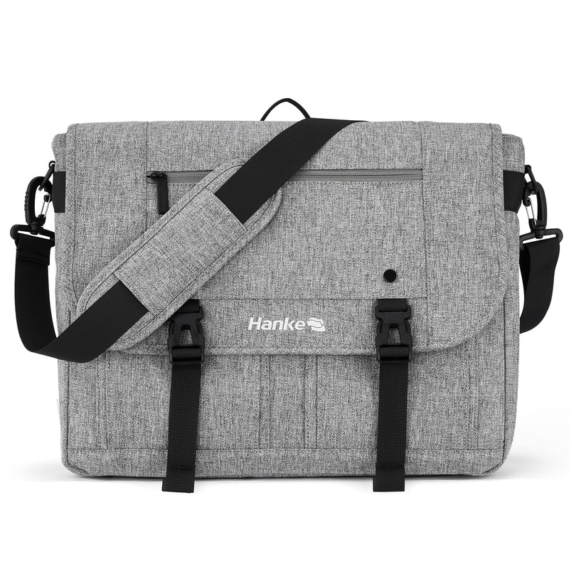 Hanke Durable Messenger Bag for Men with 15.6 Laptop Case, Business Cross Body Bag Briefcase for Women,School or Work Tote Bag Large Messanger Bag.（Light Grey）