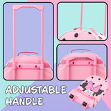 Disney Kids Rolling Luggage 16×11 in, 16‑L Carry‑On Suitcase with Wheels, Foldable Lightweight Travel Bag, Gifts for Kids (Pink Minnie)