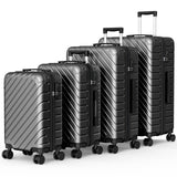 Apelila 4 Piece Hardshell Luggage Set - Lightweight Hardside Suitcase with Spinner Wheels for Family Travel (18"/20"/24"/28")