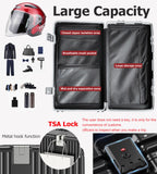 feilario 30in Super Large Captain Aluminum Frame Hardside Spinner Wheels Luggage, Removable Wheels Zipperless Checked Suitcase with Cup Holder/Phone Holder