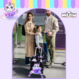 Inprof Kid's Luggage Set 5 Piece Suitcase Set 16' Hardside Spinner Wheels Girls Carry On Toddler Travel Rolling Airline Approved