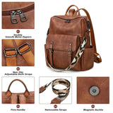 AGLOD Backpack Purse for Women PU Leather Back Packs Designer Ladies Shoulder Bag Fashion Faux Work Travel Handbags