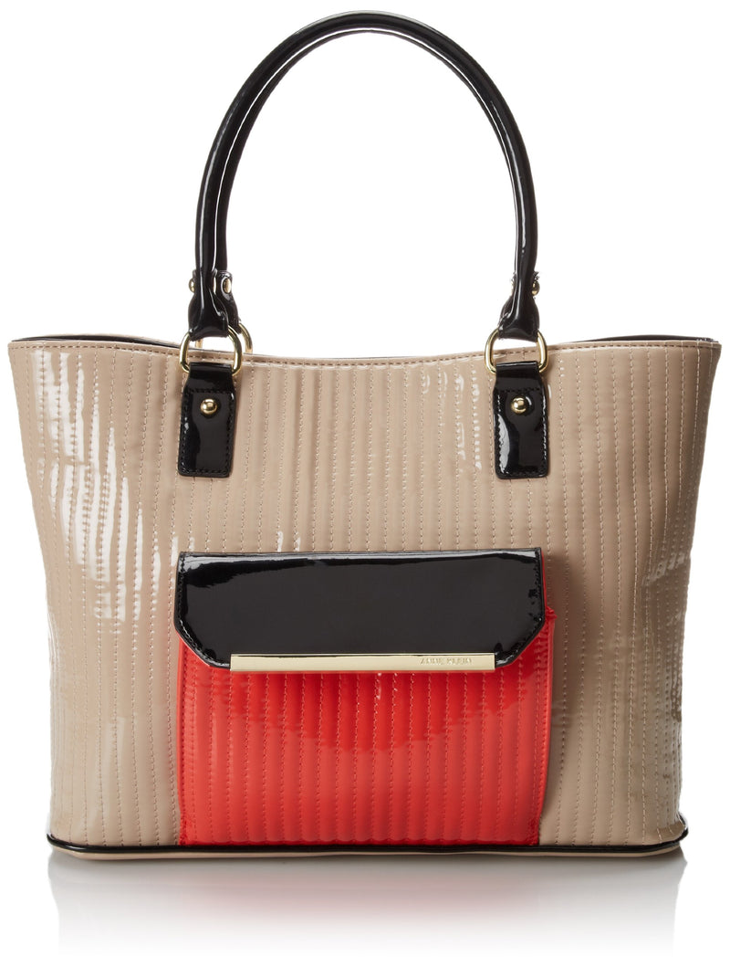 Anne Klein Change The Channe Tote Shoulder Bag,Beige /Black Multi,One Size