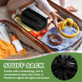 PATIKIL Stuff Sack, 9 x 16 Inch Waterproof Outdoor Storage Sack Portable Drawstring Dust Flap Bag Lightweight Bag for Camping Hiking Travel, Black