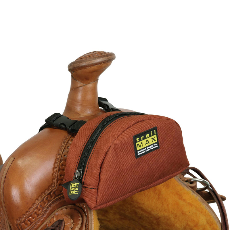 TrailMax Original Pommel Pocket Saddlebag for Western & Endurance Saddles; Cellphone Saddle Horn Bag; Saddle Bag for Horses; Trail Riding Cellphone Pommel Pocket; Rust