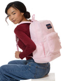 JanSport Cross Town Plus Backpack - Large Main Compartment, Side Water Bottle Pocket, 15-Inch Padded Laptop Sleeve - Pink Ice
