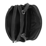 MultiSac Women's Zippy Triple Compartment Crossbody Bag, Black, One Size