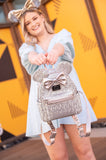 Loungefly Disney Minnie Mouse Silver Sequin Mini Backpack