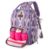 Wrangler Aztec Backpack Organized Daypack Travel Baby Bag with Stroller Strap and Side Bottle Pockets WG2204-9110LV