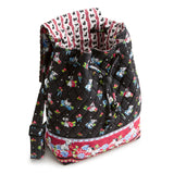 Vera Bradley Women's Disney Premium Cotton Original Drawstring Backpack, 101 Dalmatians, One Size