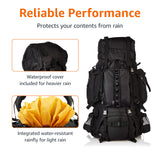 Amazon Basics Internal Frame Hiking Backpack, 75 Liters, Black