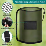Hoiny Extra Large Soccer Ball Bag, 40" x 30" Drawstring Mesh Ball Bag with Pocket, Heavy Duty Sport Net Sack for Coaches, Storage Bag for Basketball, Volleyball, Gym Equipment, Swimming Gear (1)