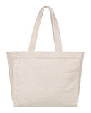 Roxy Large Capacity Lightweight Causal Cotton Canvas Beach Tote Bag, Drink The Wave - Nautral