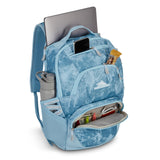 High Sierra Swoop Backpack, Lightweight Bookbag, Large Main Compartment + External Accessory Pockets, Separate Laptop Pocket, Dual Water Bottle Pockets, Fits most 17” Laptops, 30L Capacity, Blue Waves