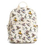 Vera Bradley Women's Disney Premium Cotton Small Banbury Backpack, Downhill Skiing Mickey and Friends, One Size