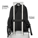 ZORFIN 26L Black Backpack for College, and Travel: Water Resistant Bookbag