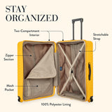 Bric's B|Y Ulisse Expandable Spinner Suitcase, Lightweight Polypropylene Hard Shell Luggage with 360° Rubber-Coated Double Wheels, TSA-Approved Lock and Organized Interior - 30 Inch, Mango
