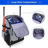 GOBUROS Baseball Backpack Holds Up to 4 Bats, Softball Bat Bag with Separate Shoe Space and Multiple Pockets for Essentials