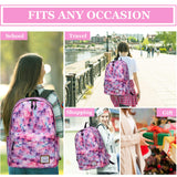 VASCHY School Backpack for Girls, Cute Schoolbag Bookbag for Kids/Teens/Middle School/College/Work Backpack for Women, Pink Galaxy