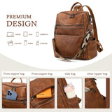 AGLOD Leather Backpack Purse for Women Designer Ladies Shoulder Bag Fashion Faux Work Travel Handbags